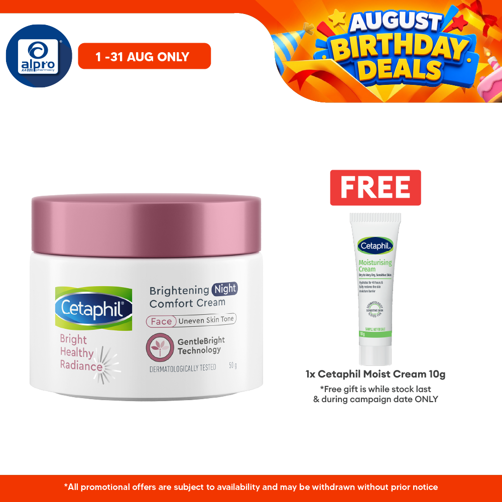 Cetaphil Bright Healthy Radiance Night Comfort Cream 50g | Works to Correct Dark Spot Cetaphil