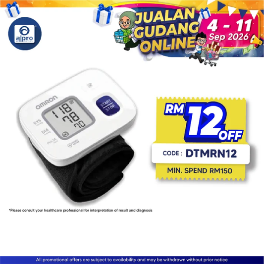 Omron Auto Wrist Blood Pressure Monitor HEM-6161 | Hand Cuff Wrap Easy To Monitor Omron