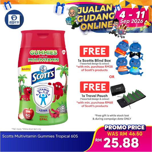 Scotts Multivitamin Gummies Apple 60s | Supports Growth Development Scotts