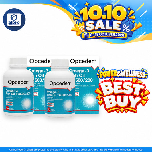Opceden Omega-3 Fish Oil TG500/200 1000mg 2x90s Twin Pack | High Strength Fish Oil Omega 3