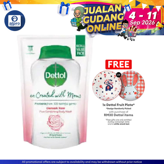 Dettol Body Wash Damask Rose Refill Pouch 450ml Dettol