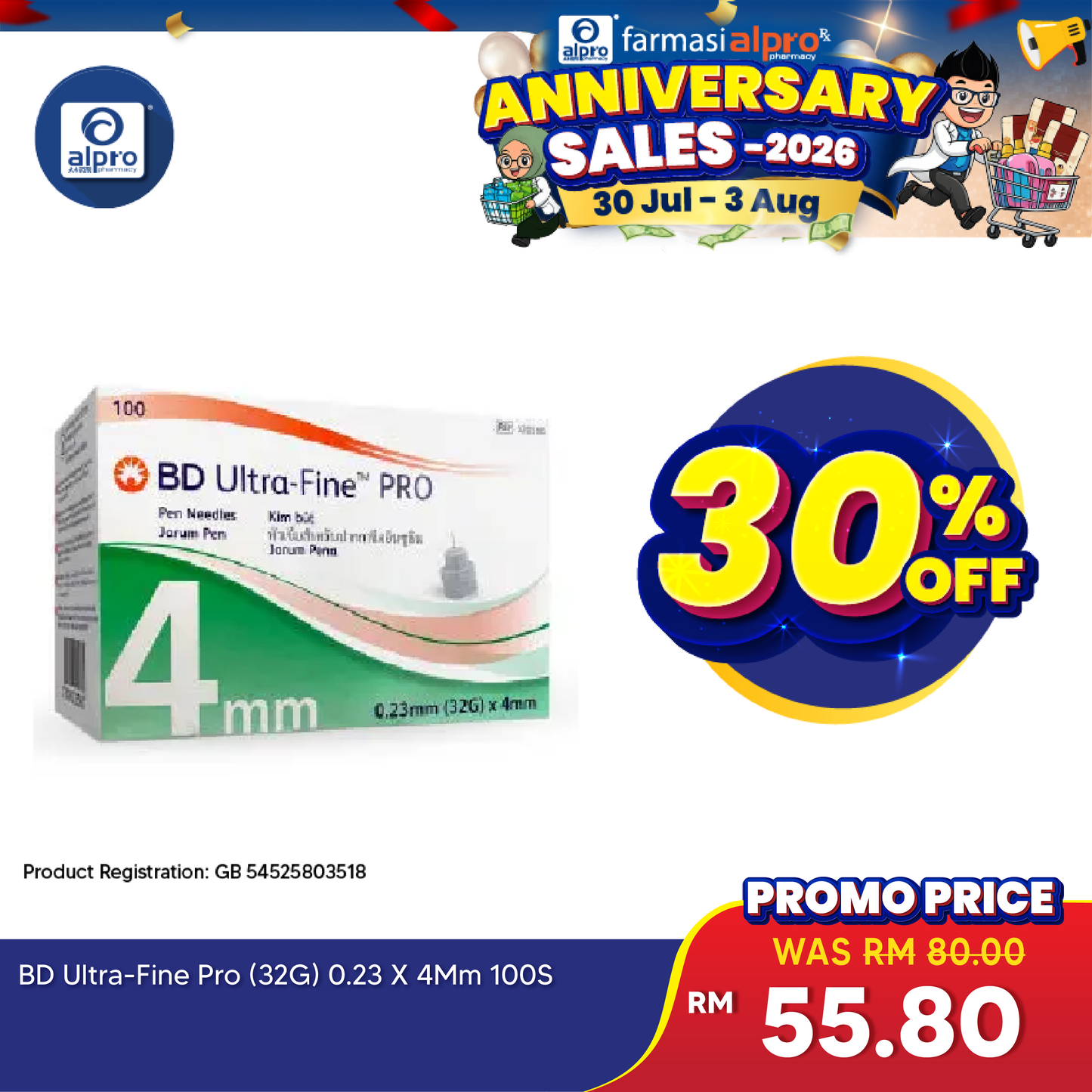 BD Ultra-fine Pro 32g 0.23x4mm 100s BD