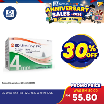 BD Ultra-fine Pro 32g 0.23x4mm 100s BD