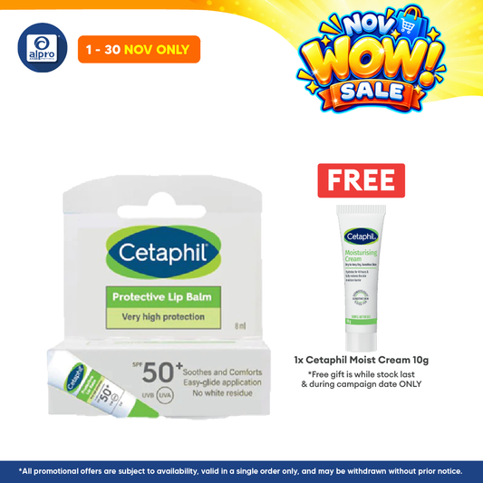 Cetaphil Protective Lip Balm SPF50+ 8ml | Soothe Dry Lips