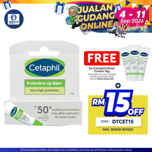 Cetaphil Protective Lip Balm SPF50+ 8ml | Soothe Dry Lips Cetaphil
