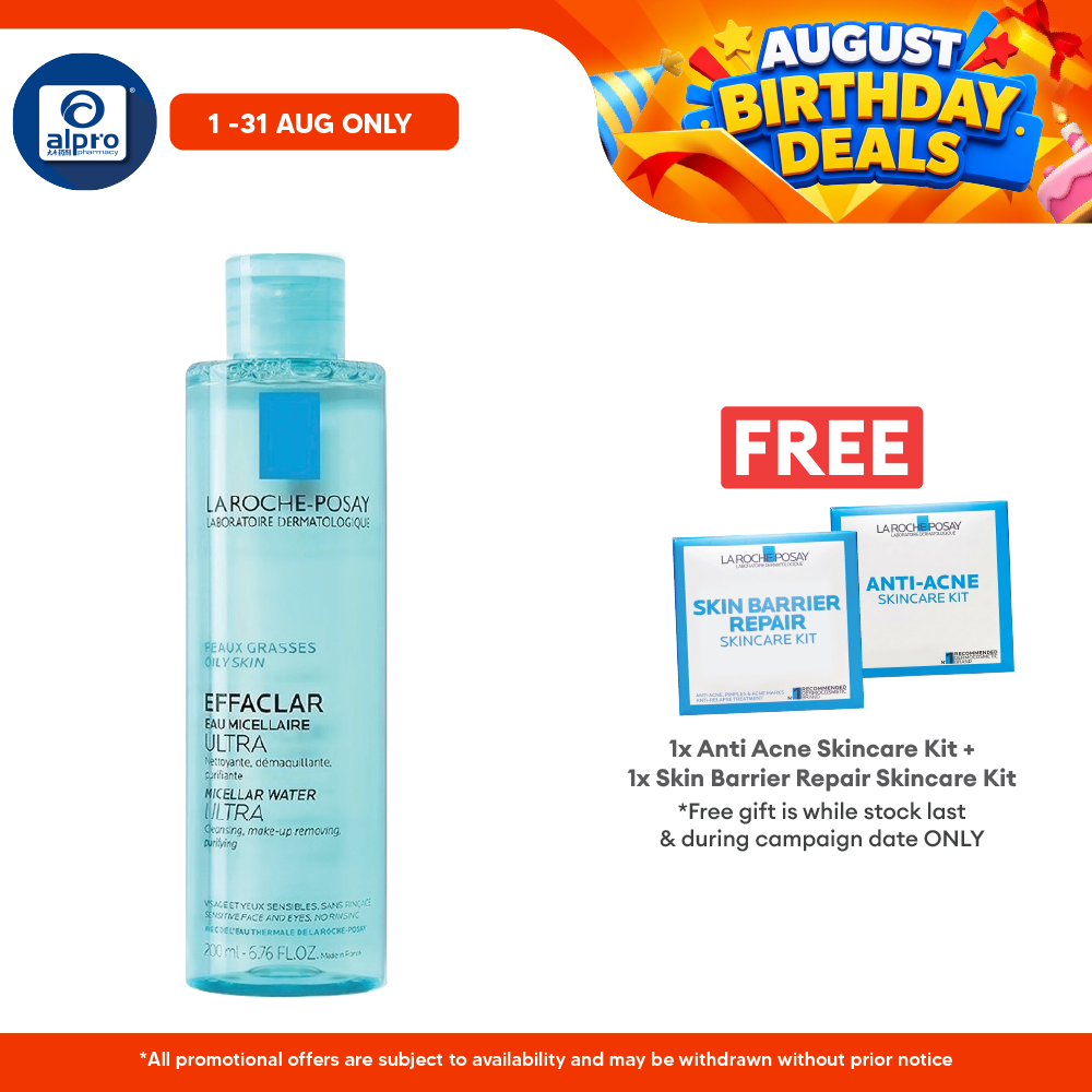 La Roche Posay Effaclar Micellar Water 200ml | Effectively Removes Impurities and Dirt La Roche Posay