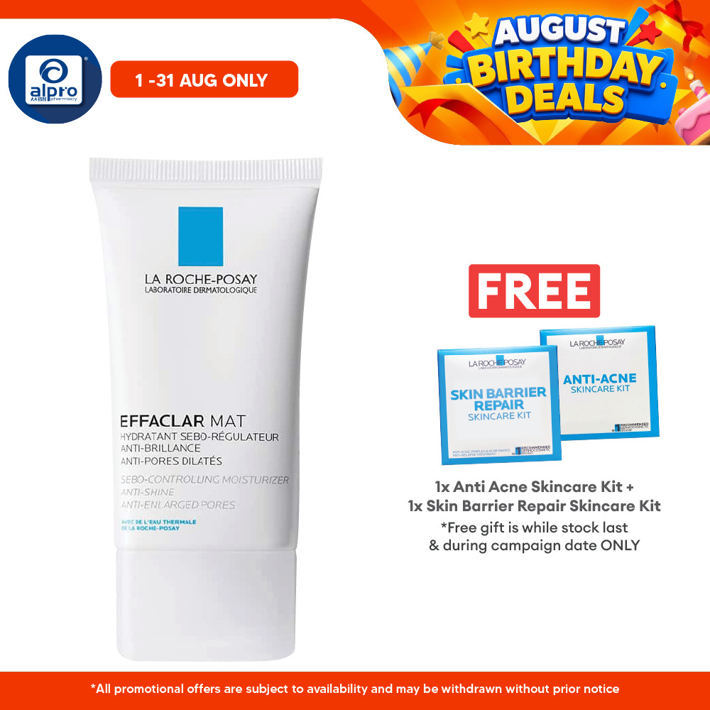 La Roche Posay Effaclar Mat Moisturiser 40ml | Mattifies Skin and Tightens Pores La Roche Posay