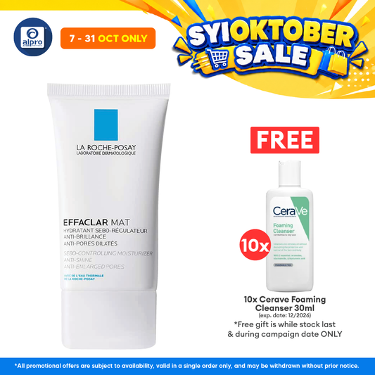 La Roche Posay Effaclar Mat Moisturiser 40ml | Mattifies Skin and Tightens Pores