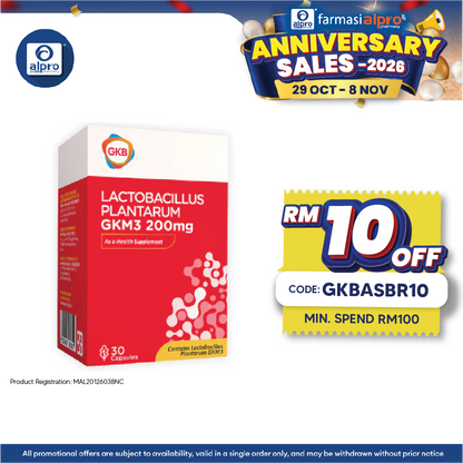GKB Lactobacillus Plantarum GKM3 200mg Capsule