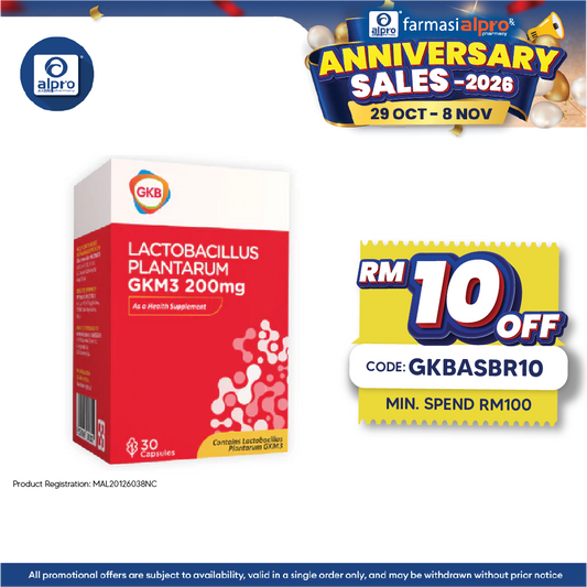 GKB Lactobacillus Plantarum GKM3 200mg Capsule