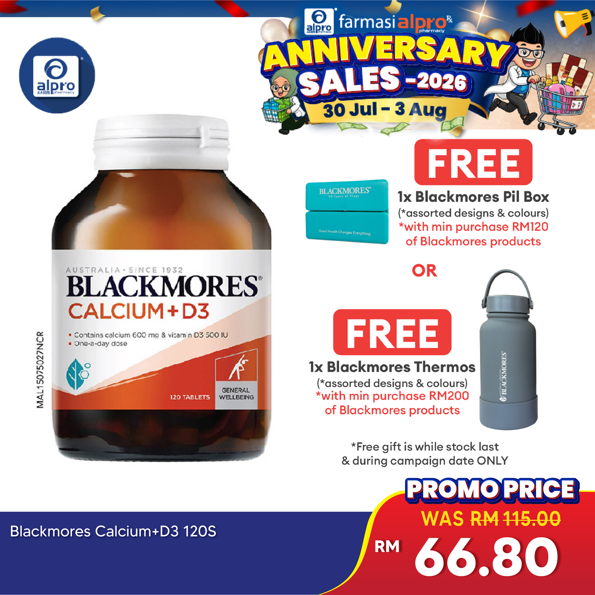 Blackmores Calcium+D3 120s | Bone Health Blackmores