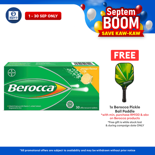 Berocca Performance Mango Effervescent Tablets with Vitamin C 30s | Helps Reduce Tiredness and Fatigue Berocca