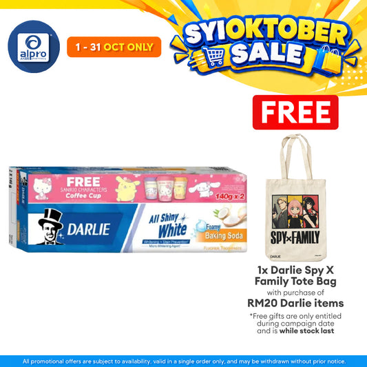 Darlie All Shiny White Baking Soda 140g 2s Free 1 Sanrio Coffee Mug