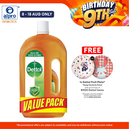 Dettol Antiseptic Liquid 1liter with Free 250ml | Helps Protect Against Harmful Bacteria Dettol