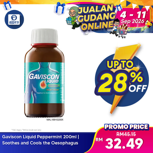 Gaviscon Liquid Peppermint 200ml | Soothes and Cools the Oesophagus Gaviscon