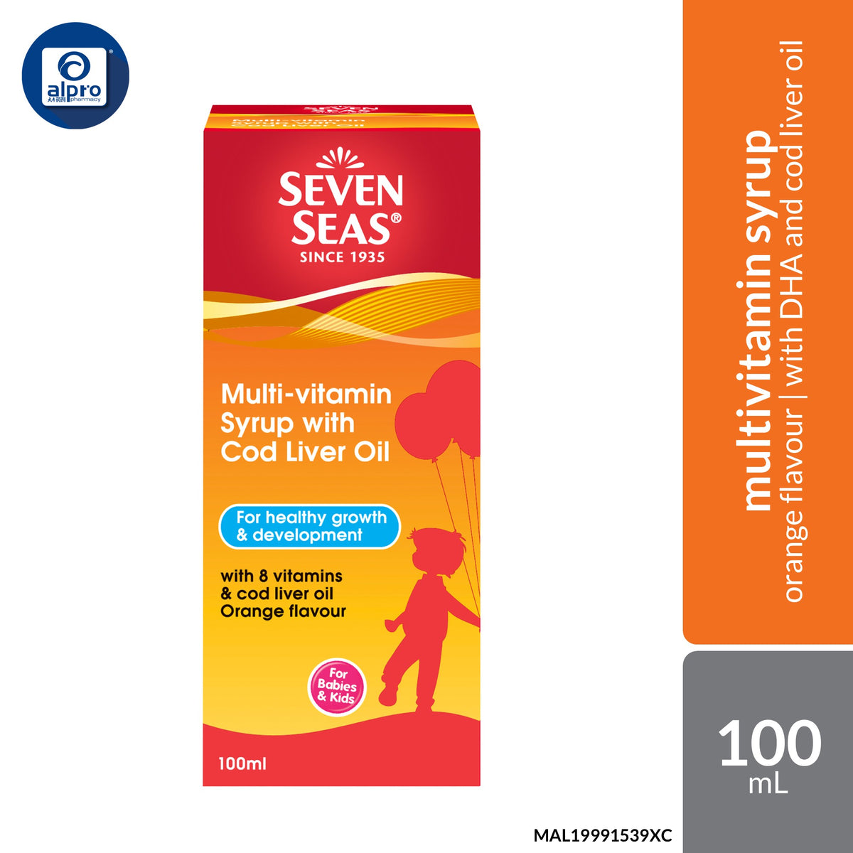 Seven Seas Multi-vitamin Syrup with Cod Liver Oil 100mL | Supports Healthy Growth & Development