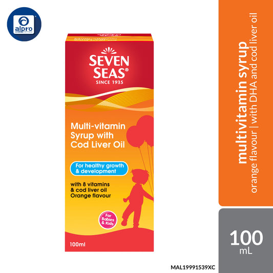 Seven Seas Multi-vitamin Syrup with Cod Liver Oil 100mL | Supports Healthy Growth & Development