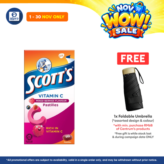 Scotts Vitamin C Pastilles (Mixed Berries) 50s | For Children Above 2 Years Old
