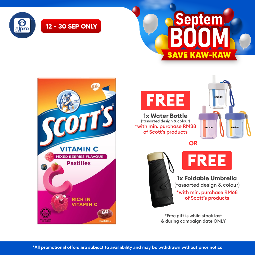 Scotts Vitamin C Pastilles (Mixed Berries) 50s | For Children Above 2 Years Old