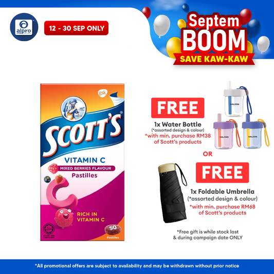 Scotts Vitamin C Pastilles (Mixed Berries) 50s | For Children Above 2 Years Old