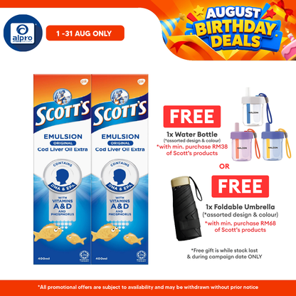 Scotts Emulsion Cod Liver Oil Original 2x400ml | Brain Health Scotts