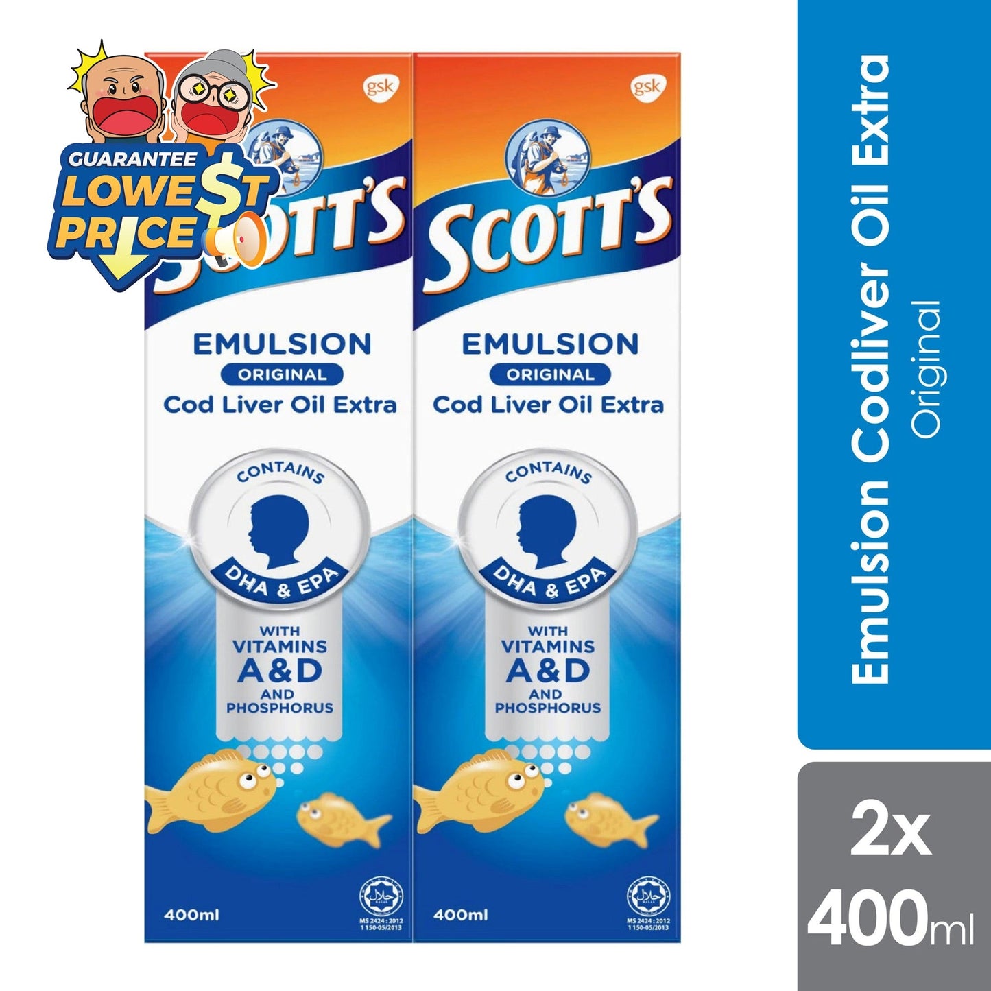 Scotts Emulsion Cod Liver Oil Original 2x400ml | Brain Health Scotts