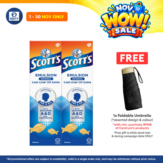 Scotts Emulsion Cod Liver Oil Original 2x400ml | Brain Health