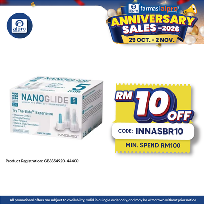 Innomed Nanoglide Pen Needles 32g 5mm 100s