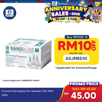 Innomed Nanoglide Pen Needles 32g 5mm 100s Alpro Pharmacy