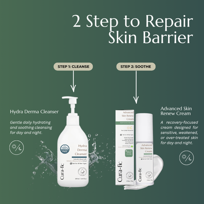 Cura-Fic Hydra Derma Cleanser-Full Size 250mL | Anti-Aging Herbs & Soothe Irritated Skin
