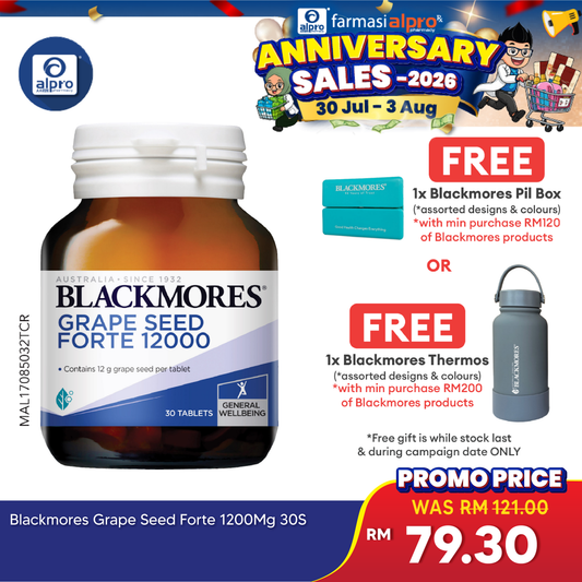 Blackmores Grape Seed Forte 1200mg 30s | General Well-being Blackmores