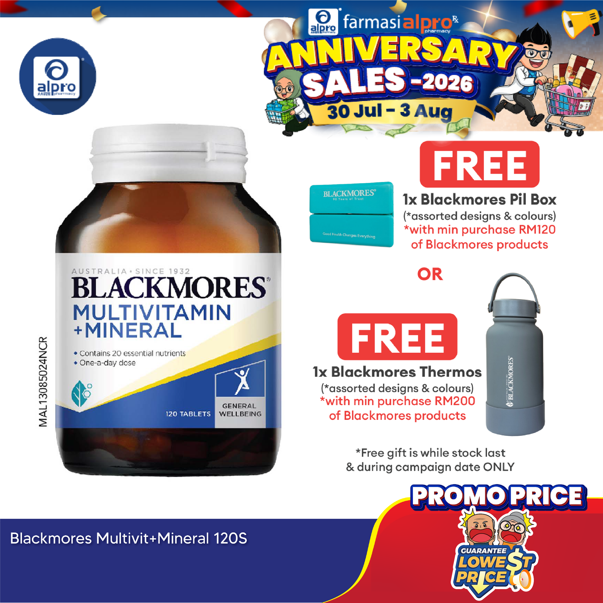 Blackmores Multivitamins + Minerals 120s | General Well-being Blackmores