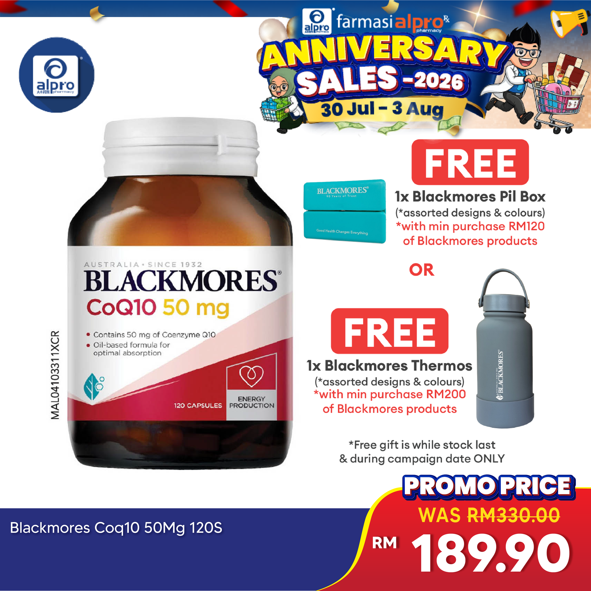 Blackmores CoQ10 50mg 120s | Natural Health Support Blackmores