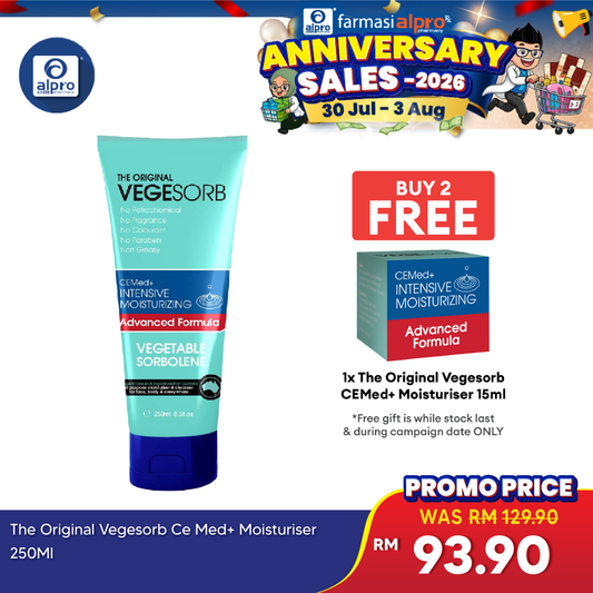 The Original Vegesorb Ce Med+ Moisturiser 250ml | For Intense Dry Skin The Original Vege