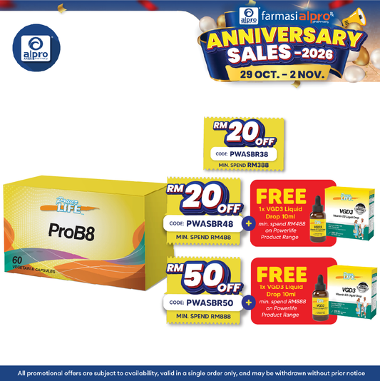 Powerlife ProB8 60S | 8 in 1 Probiotics