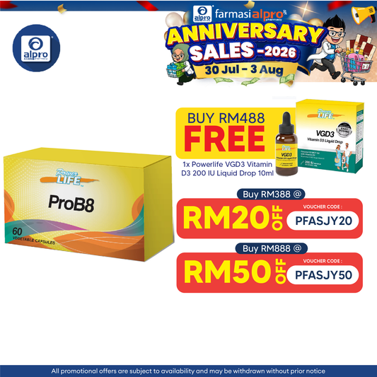 Powerlife ProB8 60S | 8 in 1 Probiotics Powerlife