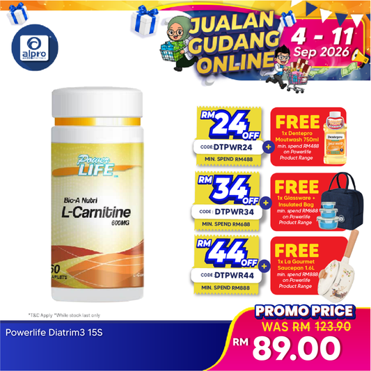 Powerlife Bio-A Nutri L-Carnitine 600mg 60s Kinohimitsu