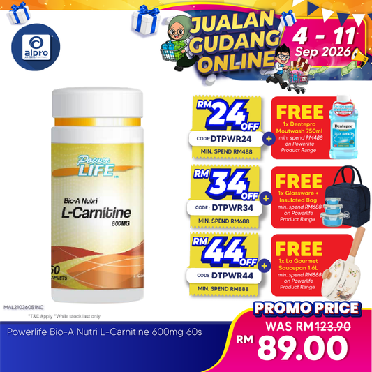 Powerlife Bio-A Nutri L-Carnitine 600mg 60s Kinohimitsu