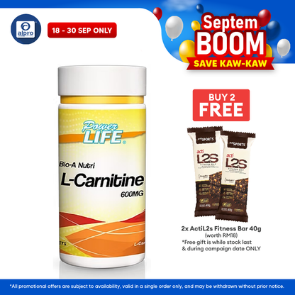 Powerlife Bio-A Nutri L-Carnitine 600mg 60s