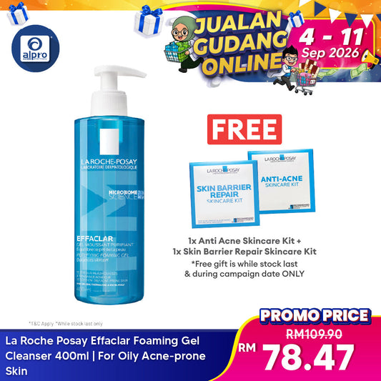 La Roche Posay Effaclar Foaming Gel Cleanser 400ml | For Oily Acne-prone Skin La Roche Posay
