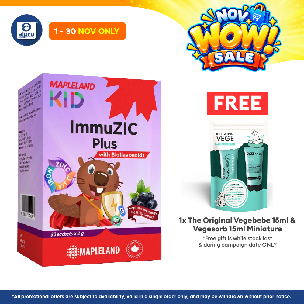 Mapleland Kid ImmuZIC Plus 2g x 30s | Kid Immunity & Prebiotics