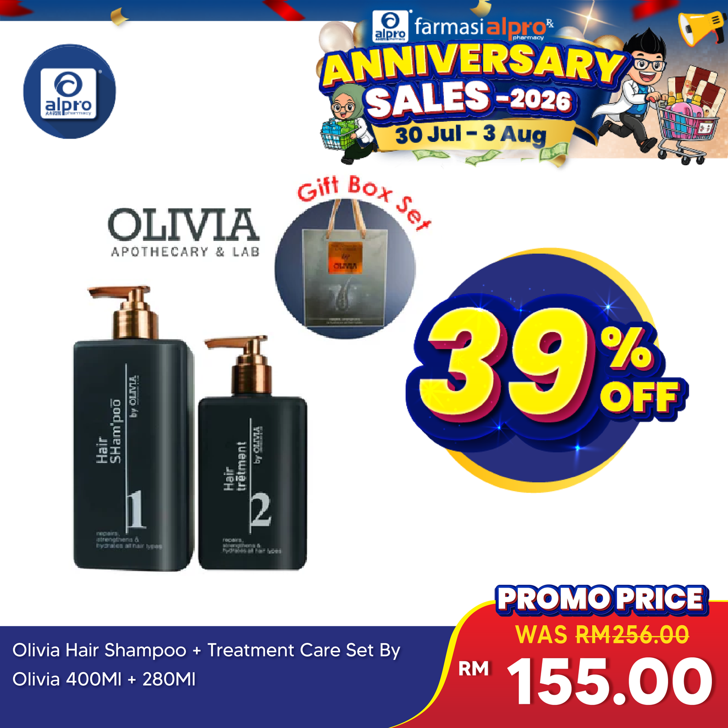 Olivia Hair Shampoo & Treatment Hair Care Set | For Silky Soft Strands Olivia