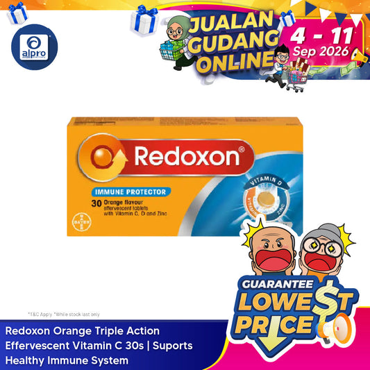 Redoxon Orange Triple Action Effervescent Vitamin C 30s | Suports Healthy Immune System Redoxon