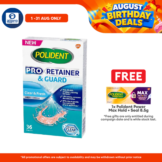 Polident Proretainer & Guard Daily Cleanser 36s | Lifts Stains and Removes Discolouration. Polident