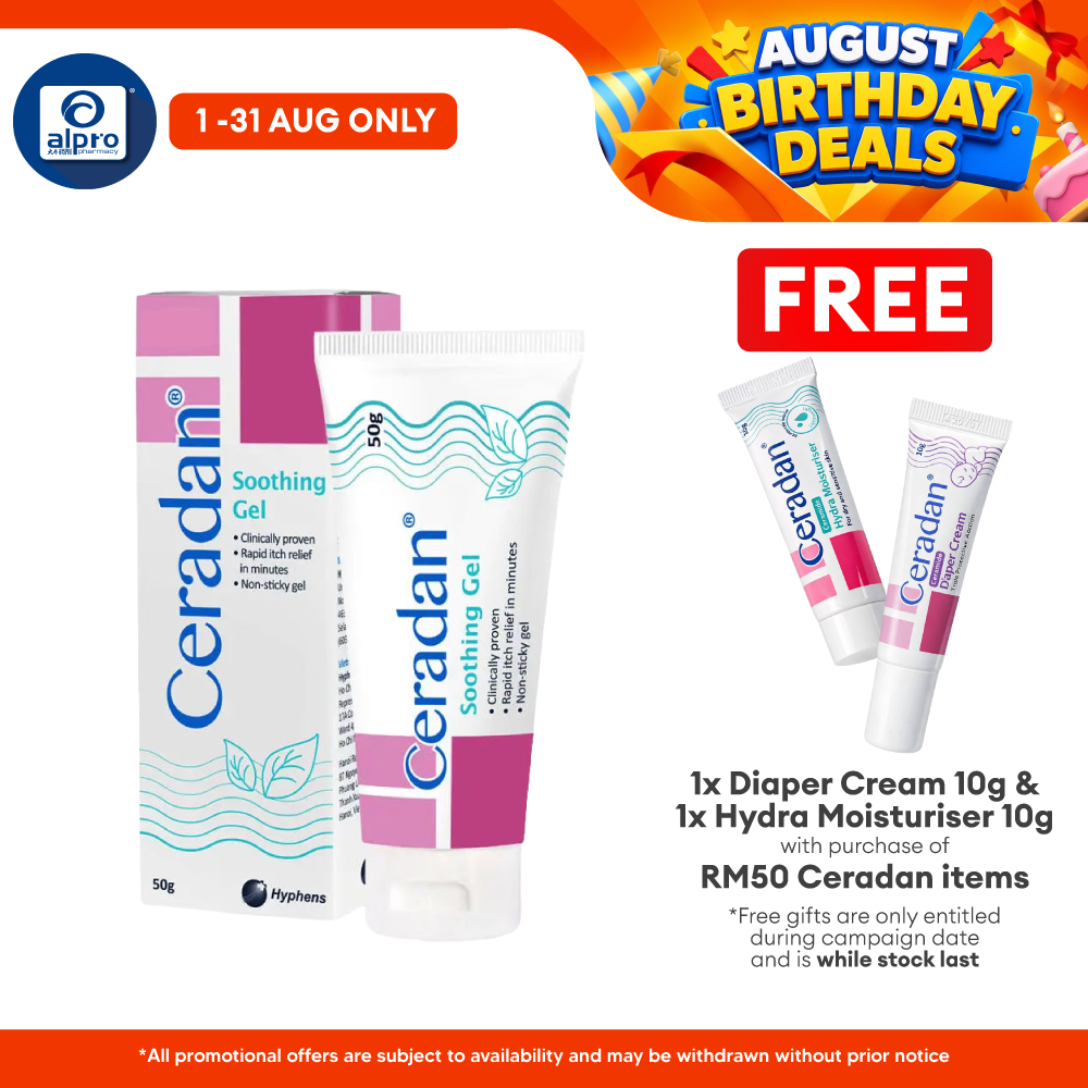 Ceradan Soothing Gel 50g | Itch Reliever Gel Ceradan