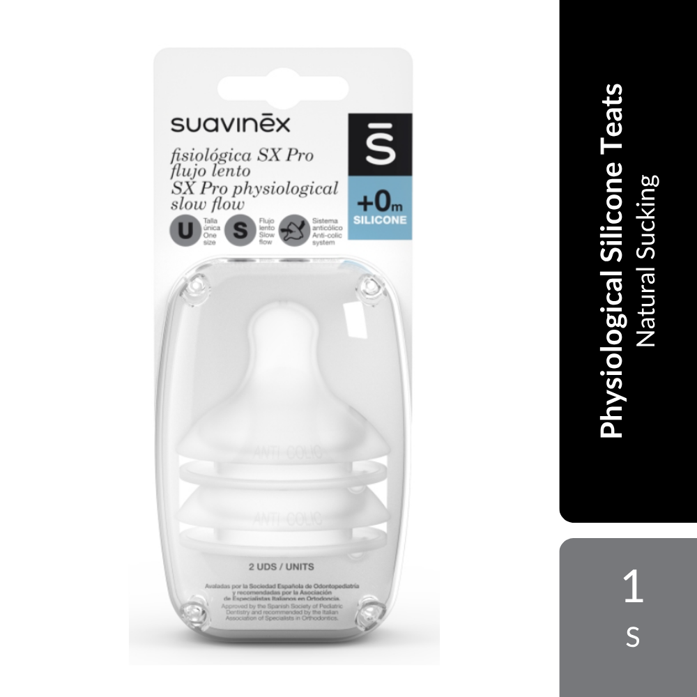 Suavinex SX Pro Physiological Silicone Teats for Baby Bottle 1s | Silicone Teat For Natural Sucking Suavinex