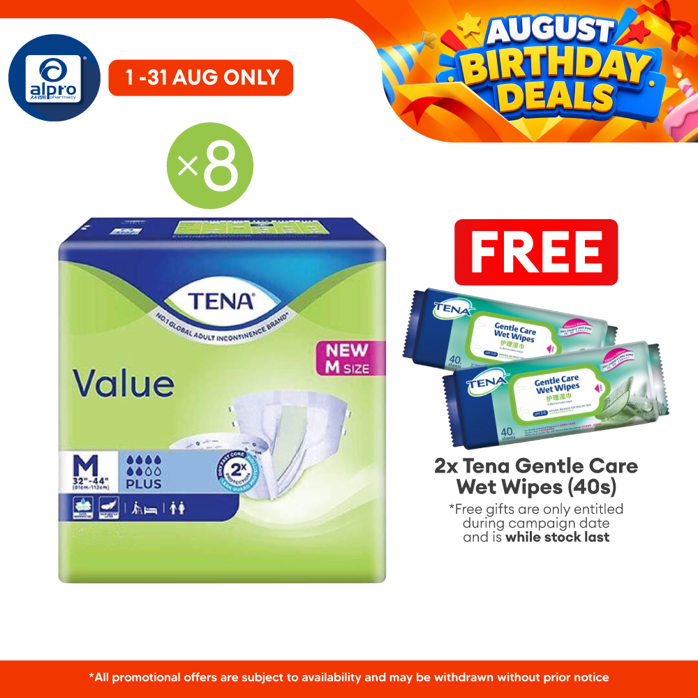 (B) Tena Value Plus (M) 10s (8s) | Skin Soothing Layer Tena
