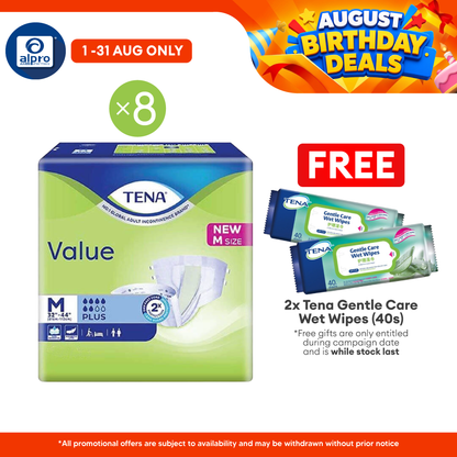 (B) Tena Value Plus (M) 10s (8s) | Skin Soothing Layer Tena