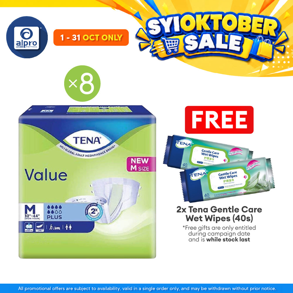 (B) Tena Value Plus (M) 10s (8s) | Skin Soothing Layer