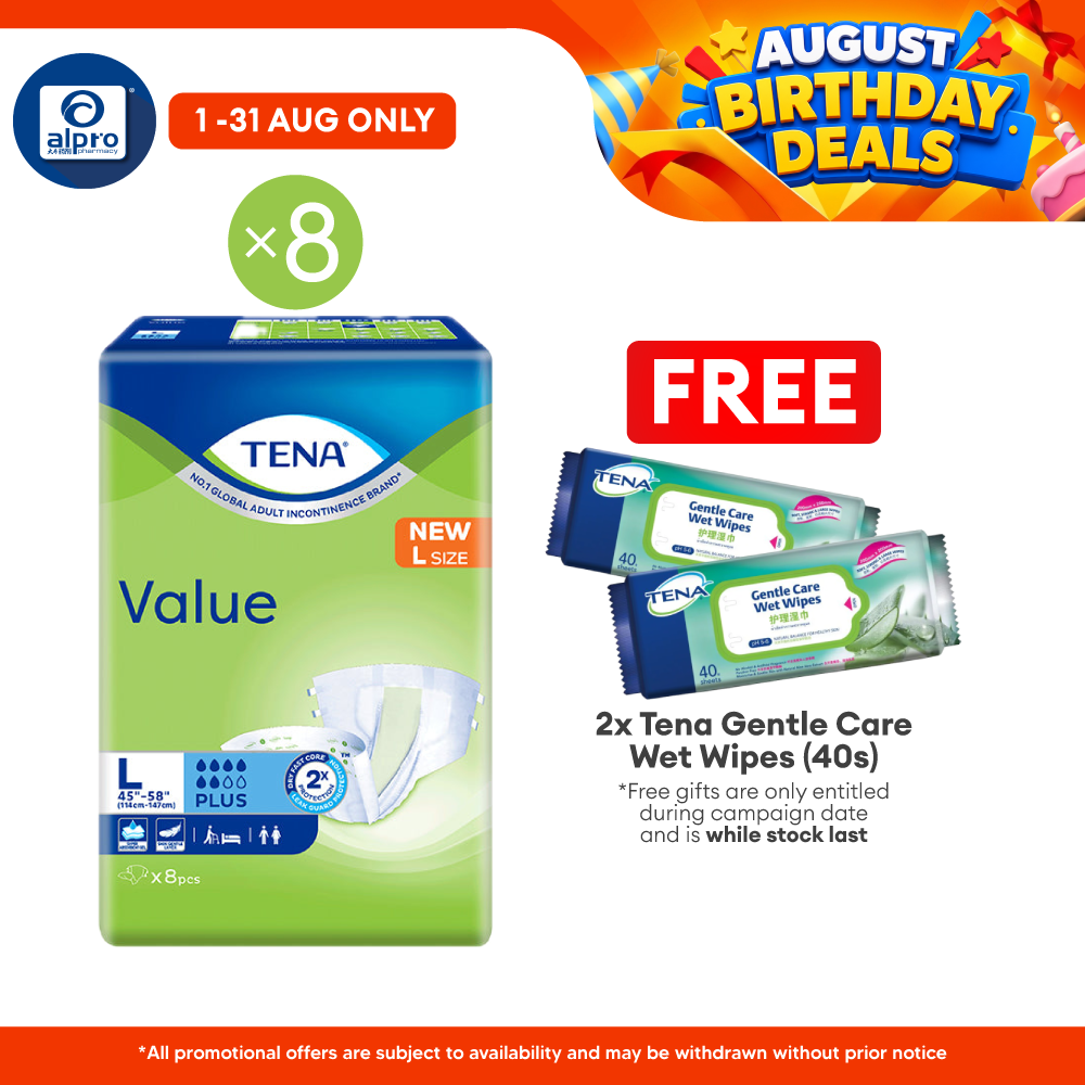 (B) Tena Value Plus (L) 8s (8s) | Leakage Prevention Tena